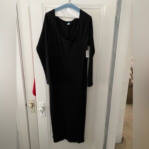 NWT Black Ribbed Knit Dress XL Tall